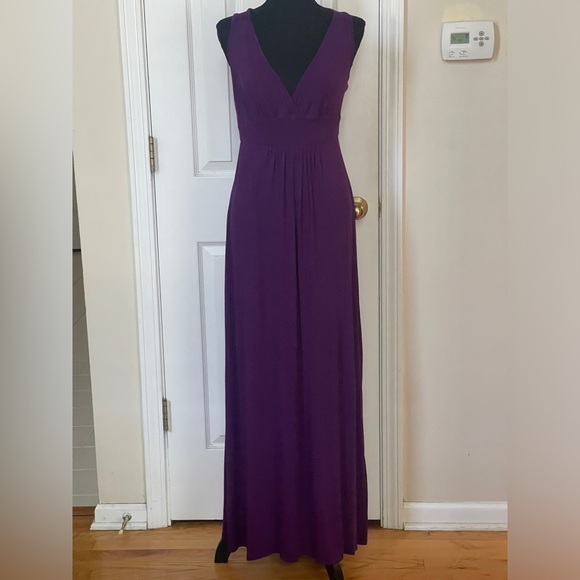 Loveappella Dresses & Skirts - Loveappella Women's Purple Rayon VNeck
Sleeveless Casual Long Maxi Dress Size PM